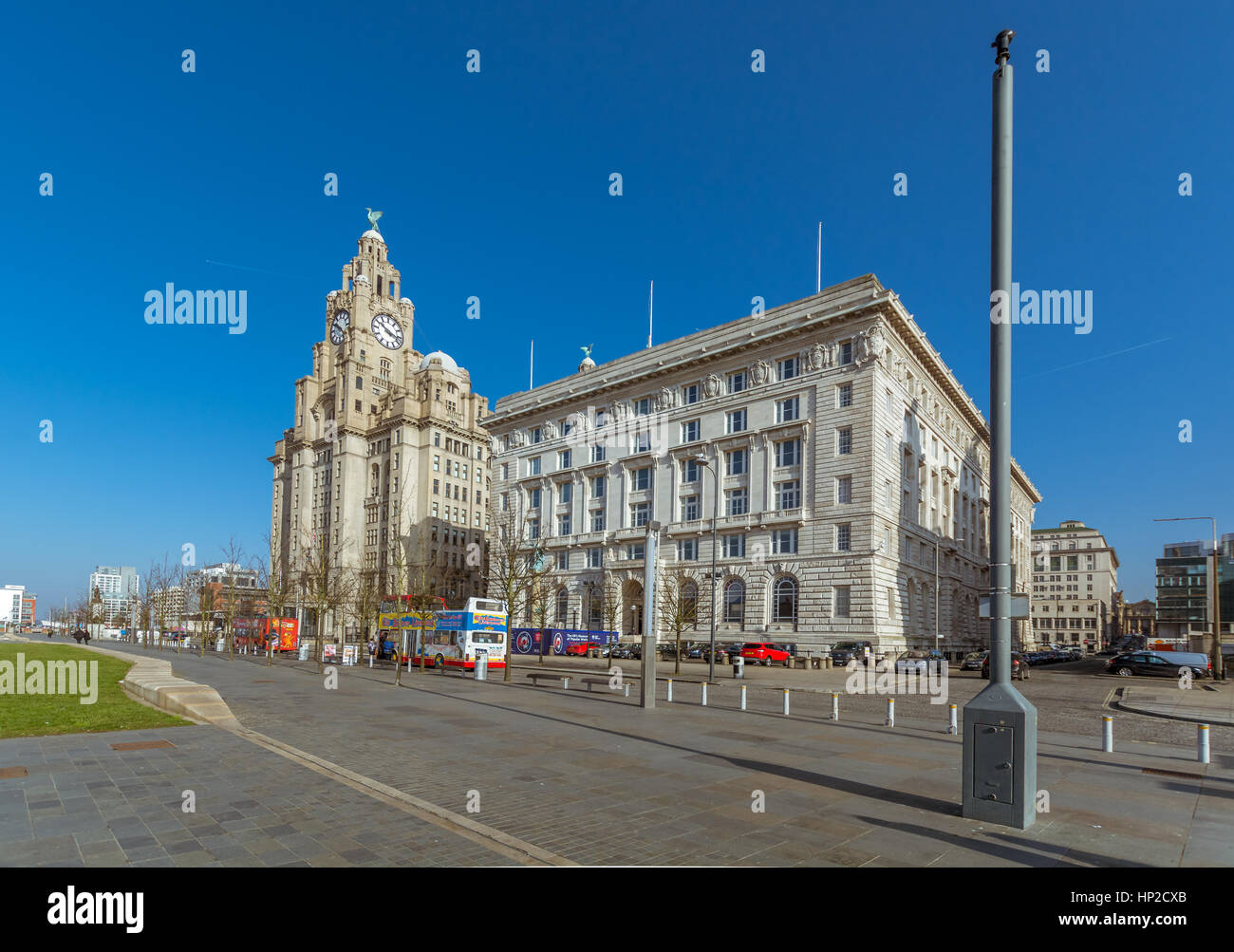 La waterfront skyline à l'Albert Dock de Liverpool Banque D'Images