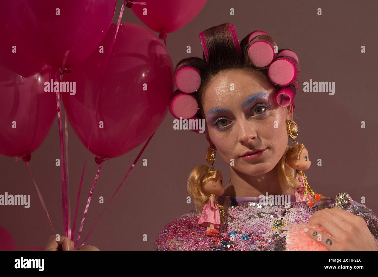 Londres, Royaume-Uni. 17 février 2017. Billie Jacobina présentation à la mode du Scoutisme lors de la London Fashion Week. Banque D'Images