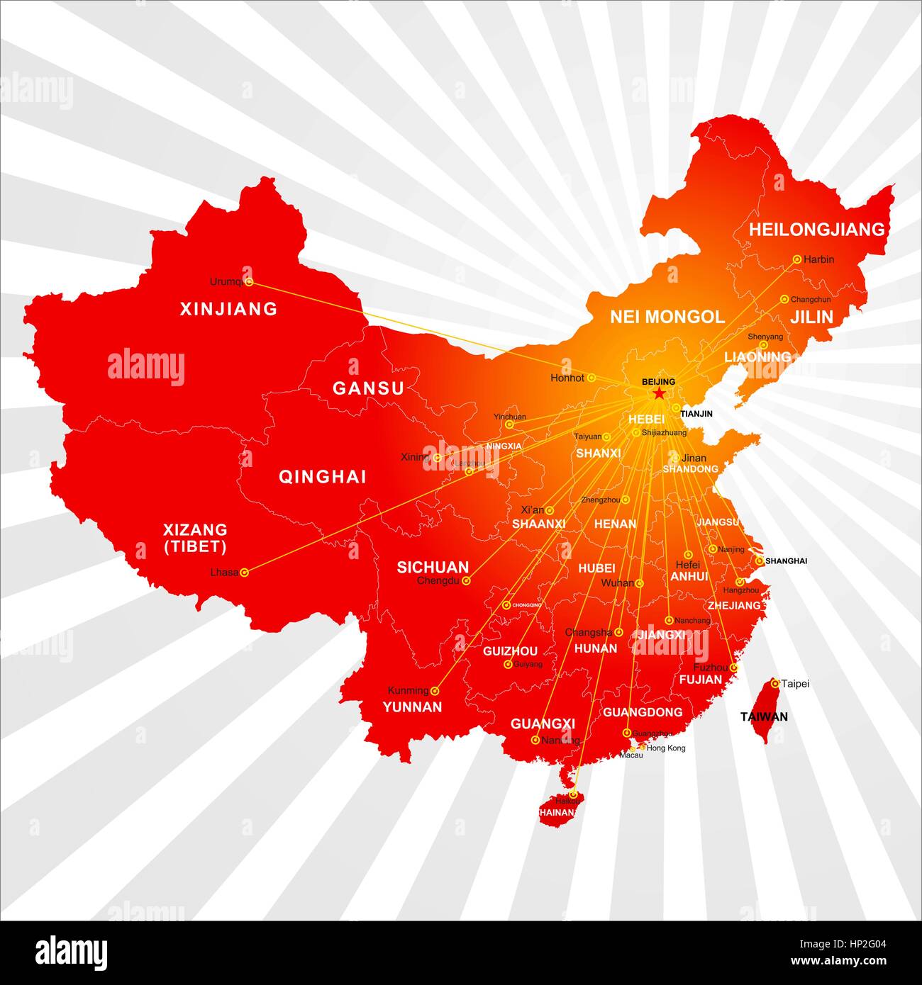 China map Vector Illustration de Vecteur