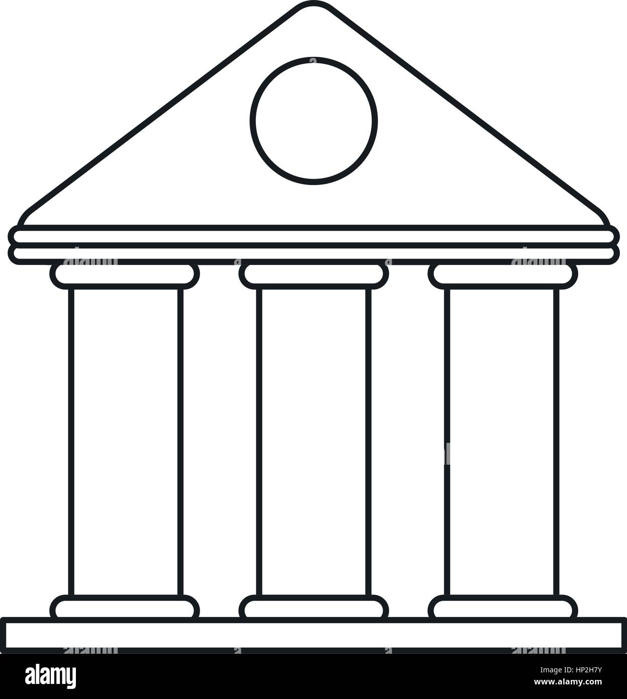 Bâtiment de l'université temple style fine ligne vector illustration eps 10 Illustration de Vecteur