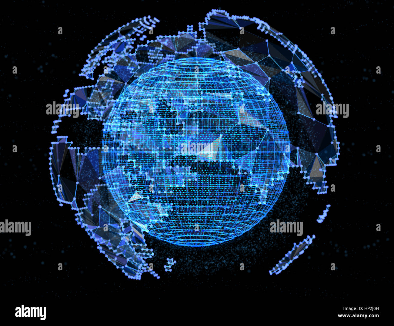 Carte du monde globe polygonale.Global Travel géographie et brancher, continent planète Banque D'Images