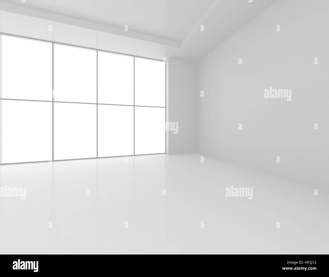 La lumière blanche et grande fenêtre. Le rendu 3D Banque D'Images