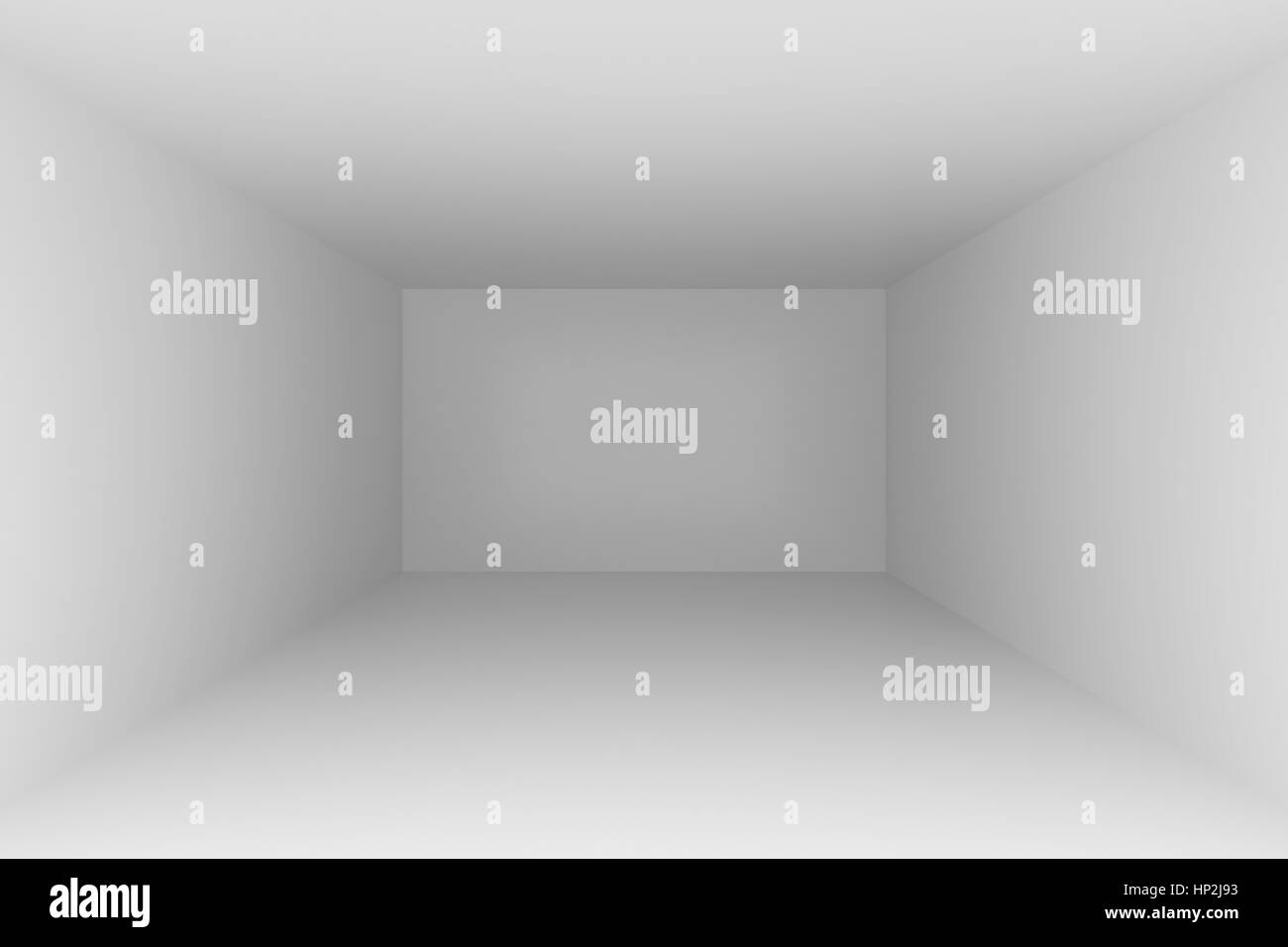 Salle vide intérieur fond blanc. Le rendu 3d illustration. Banque D'Images