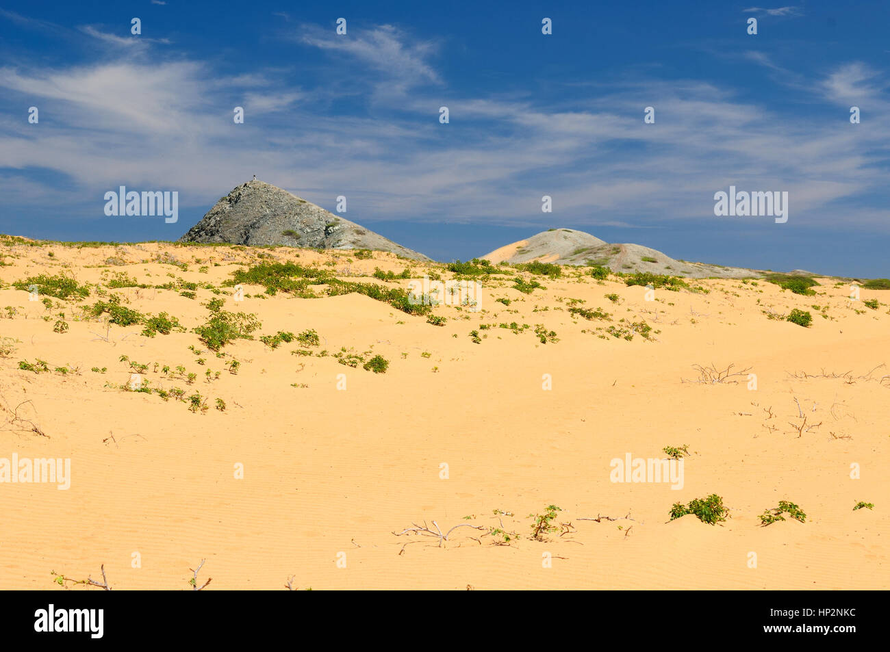 La Colombie, le désert côtier sauvage de la péninsule de Guajira près du Cabo de la Vela resort. Banque D'Images