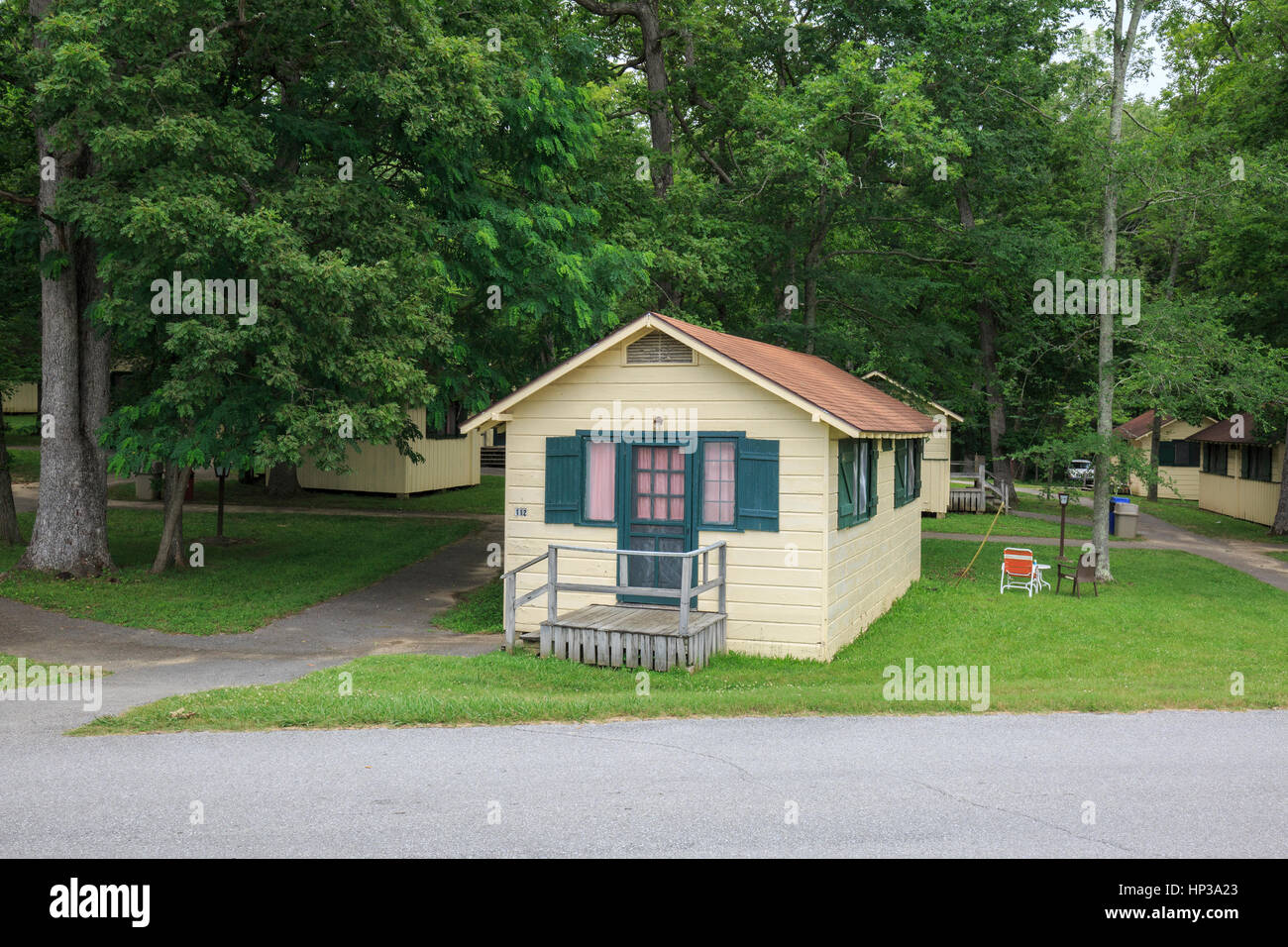 Chalet disponible pour location à des visiteurs du parc national de Mammoth Cave dans le Kentucky Banque D'Images