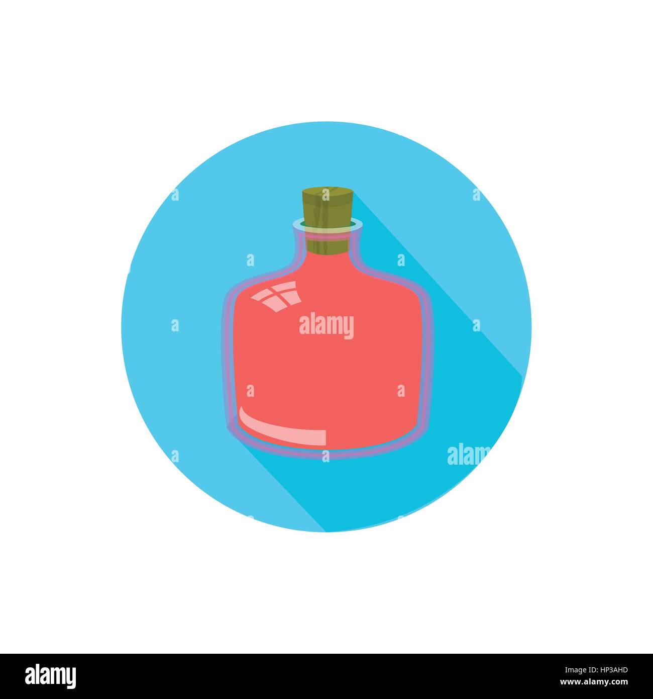 Bouteille. sur un fond blanc dans un cercle lumineux. Trendy style plat pour la conception graphique, logos, site web, médias sociaux, applications mobiles Illustration de Vecteur