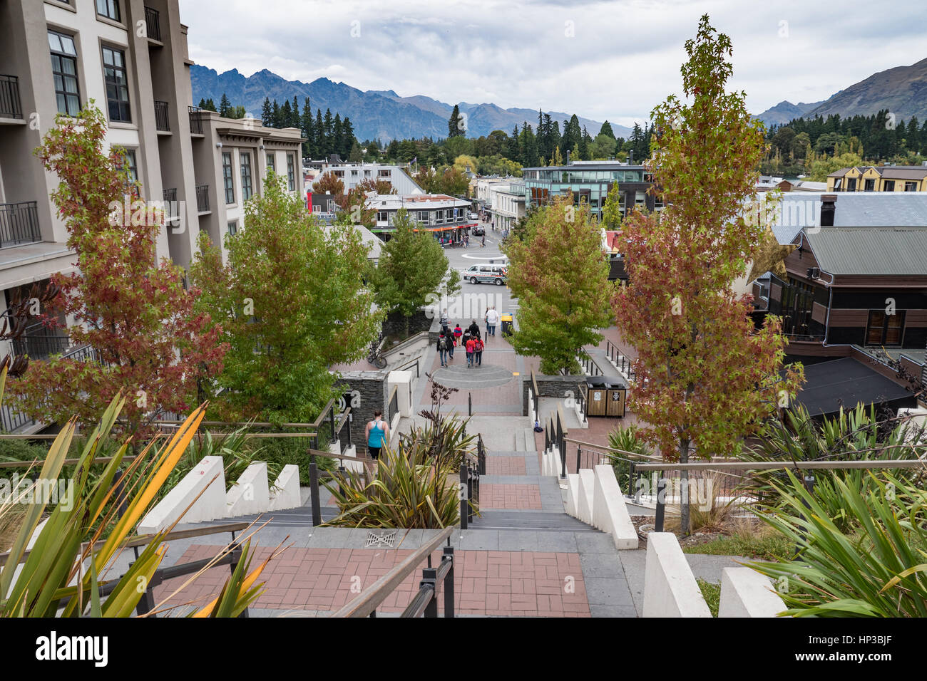 Centre ville de Queenstown, région de l'Otago, île du Sud, Nouvelle-Zélande. Banque D'Images