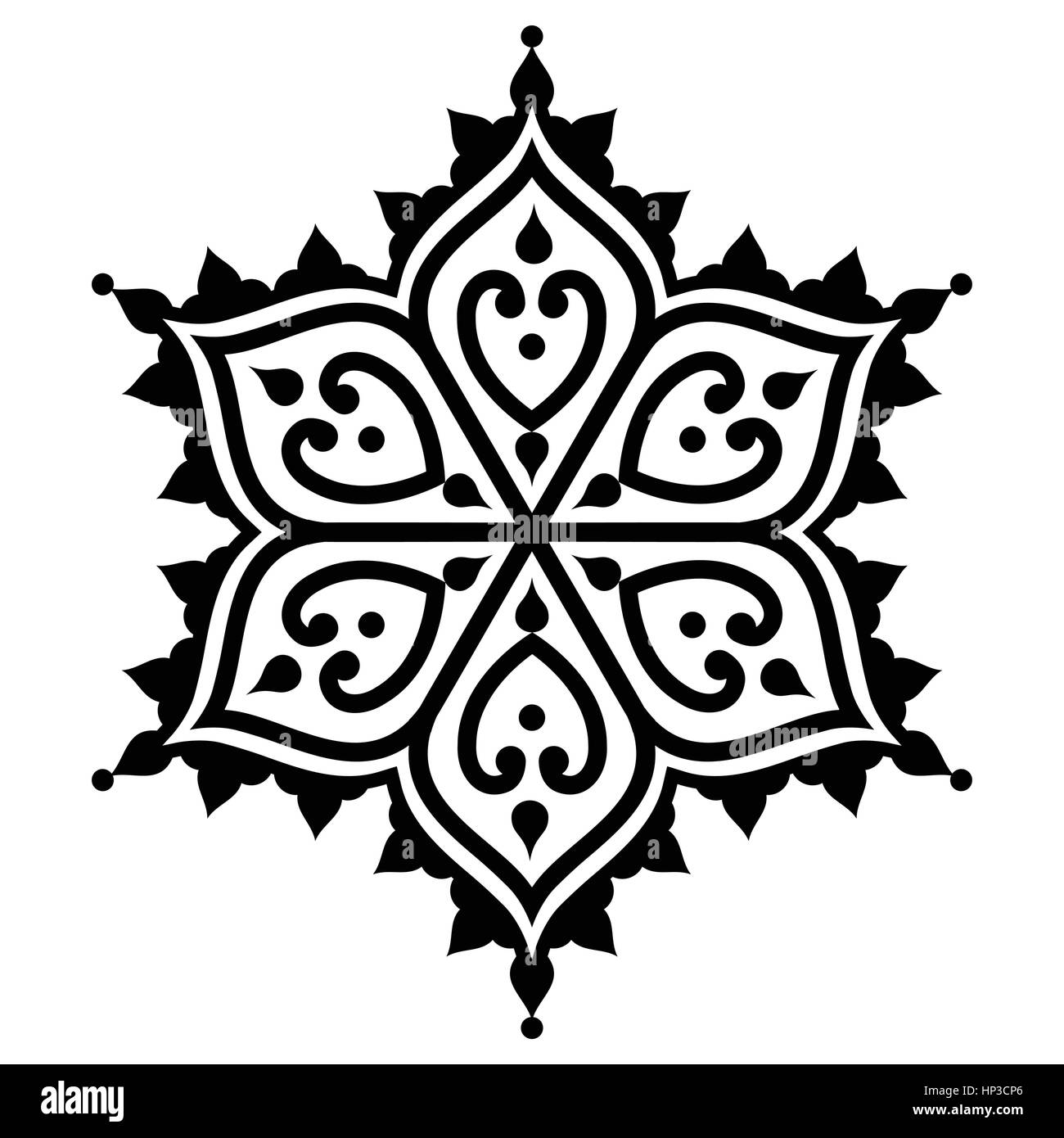 Tatouage au henné indien, Mehndi - desgin star shape Illustration de Vecteur