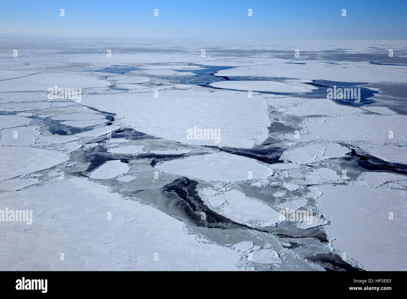 La banquise, îles de la Madeleine, golfe du Saint-Laurent, Québec, Canada, Amérique du Nord, vue aérienne en hiver Banque D'Images