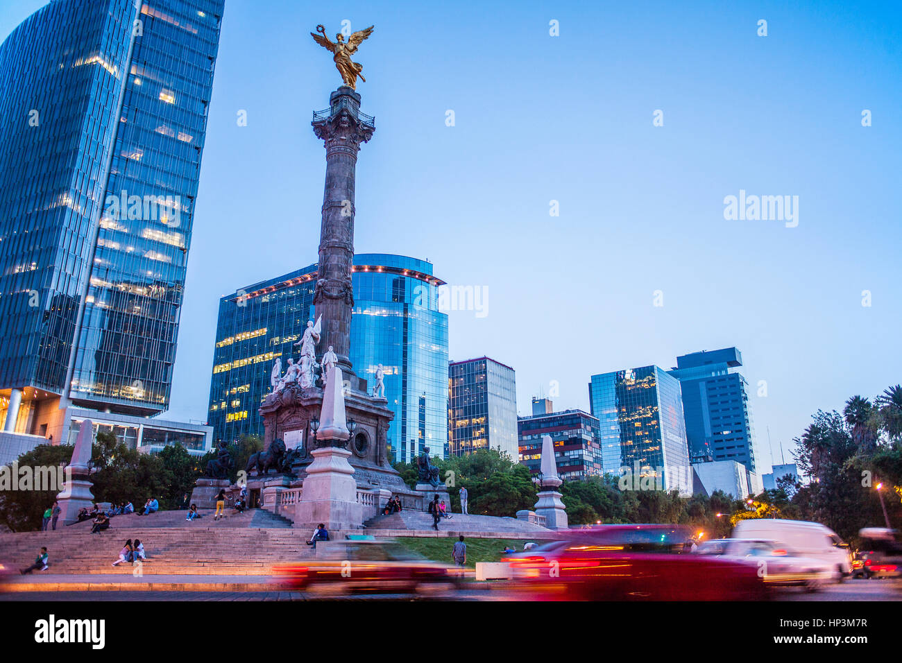 Angel statue, Monument de l'indépendance de l'Avenida de la Reforma, Mexico, Mexique Banque D'Images