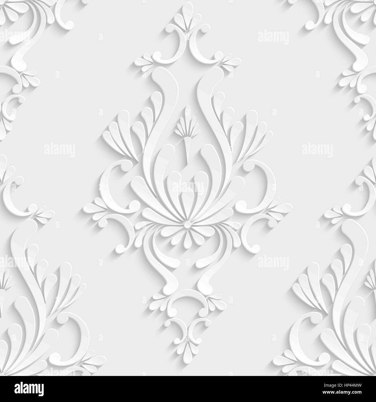 Damasse Floral Vecteur 3d De Fond Transparent Decoration Pour Carte D Invitation Ou De Papier Peint Image Vectorielle Stock Alamy