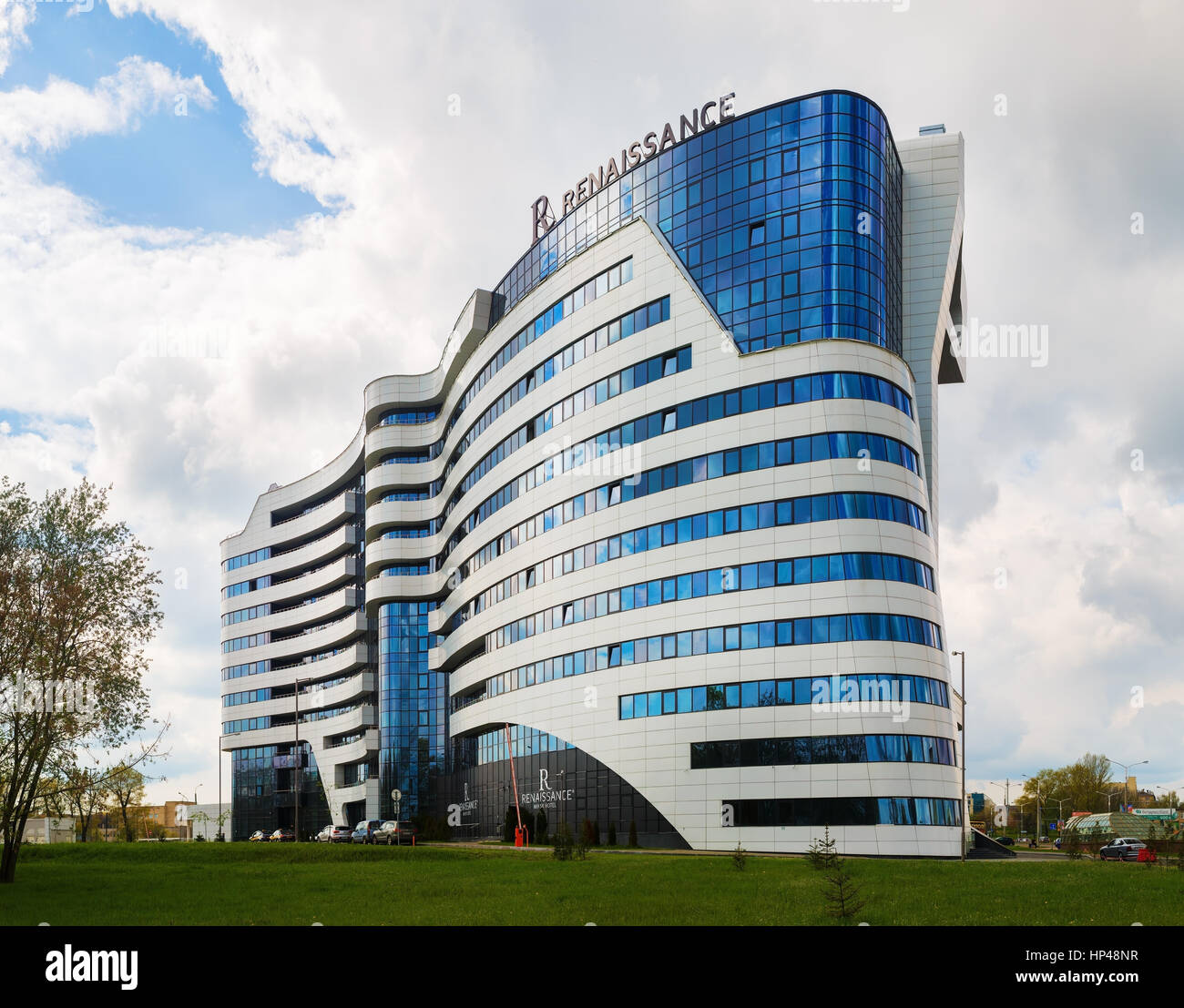 Hôtel Minsk Renaissance - c'est le premier hôtel de la chaîne hôtelière internationale Marriott au Bélarus. Banque D'Images