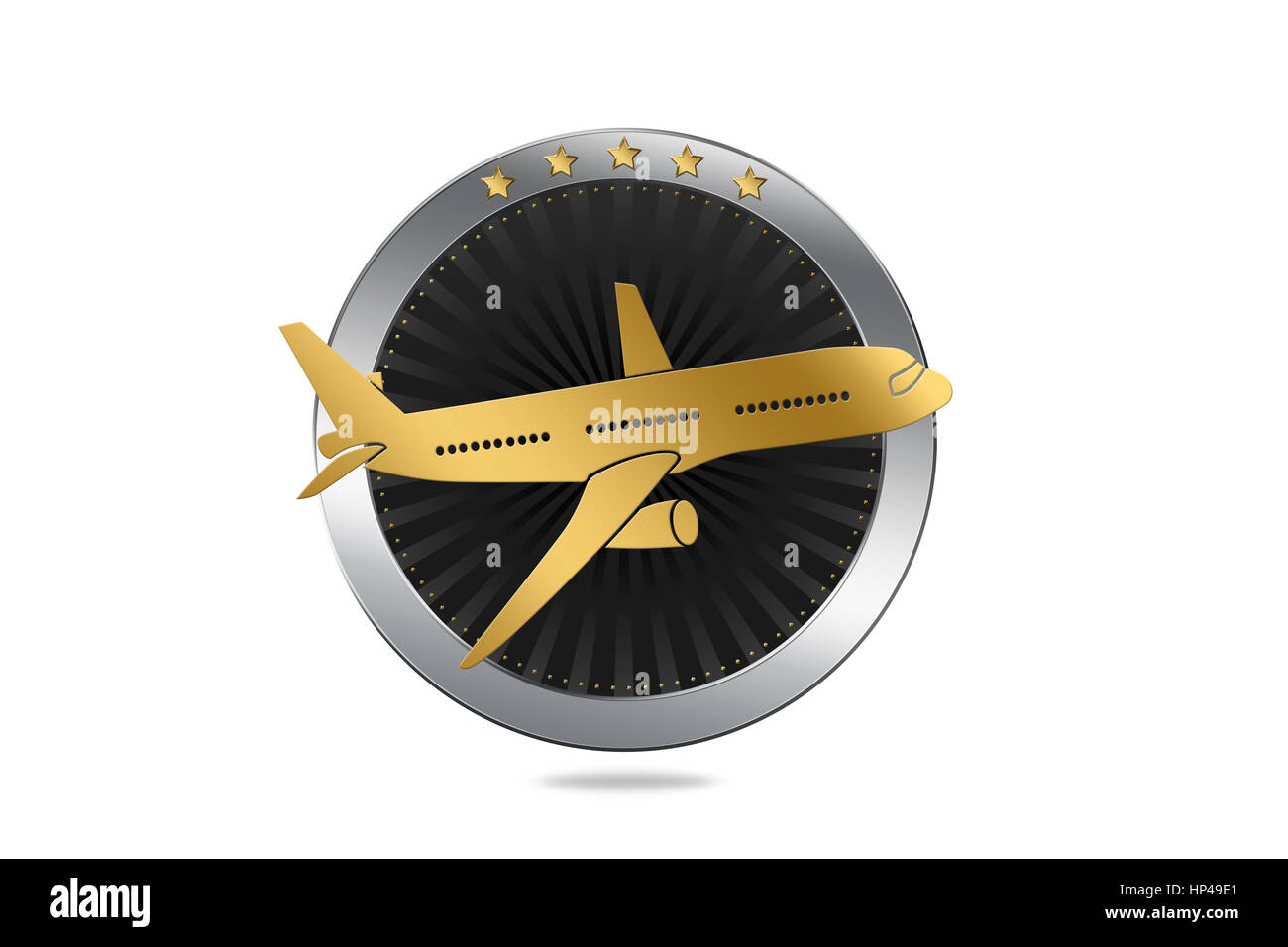 Billet d'Avion - Compagnie aérienne / Symbole Symbole dans style de luxe Banque D'Images