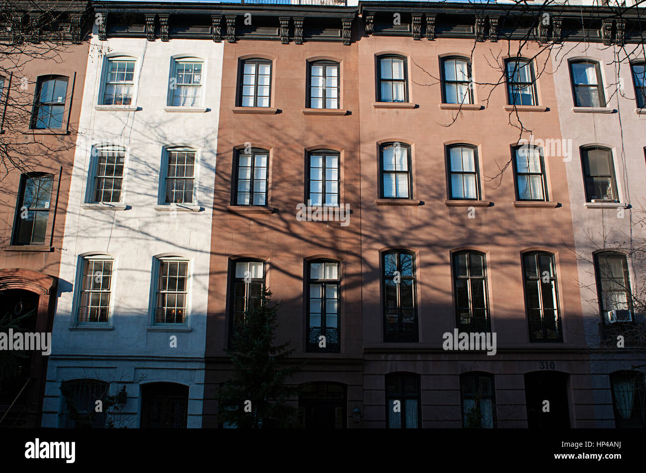 Une rangée de grès dans le quartier de Gramercy Park New York, NY Banque D'Images