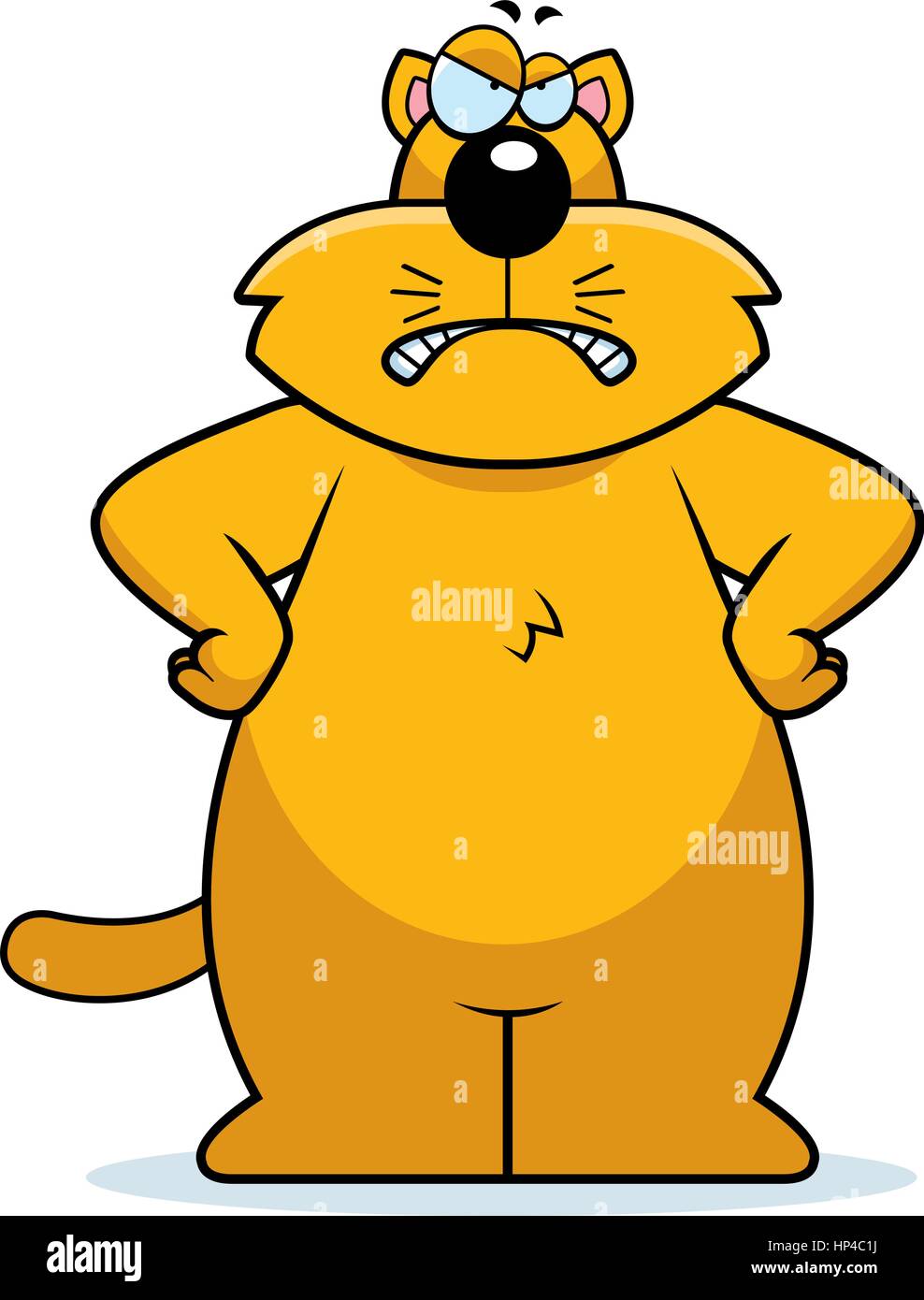 Un Dessin De Chat Avec Une Expression De Colere Image Vectorielle Stock Alamy
