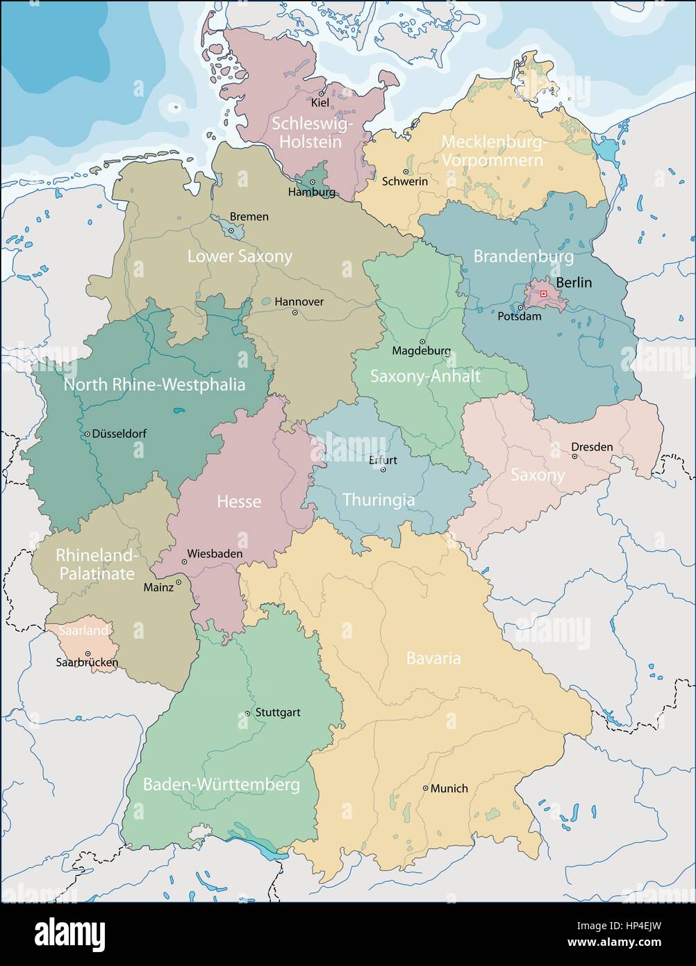 Carte de l’Allemagne Illustration de Vecteur