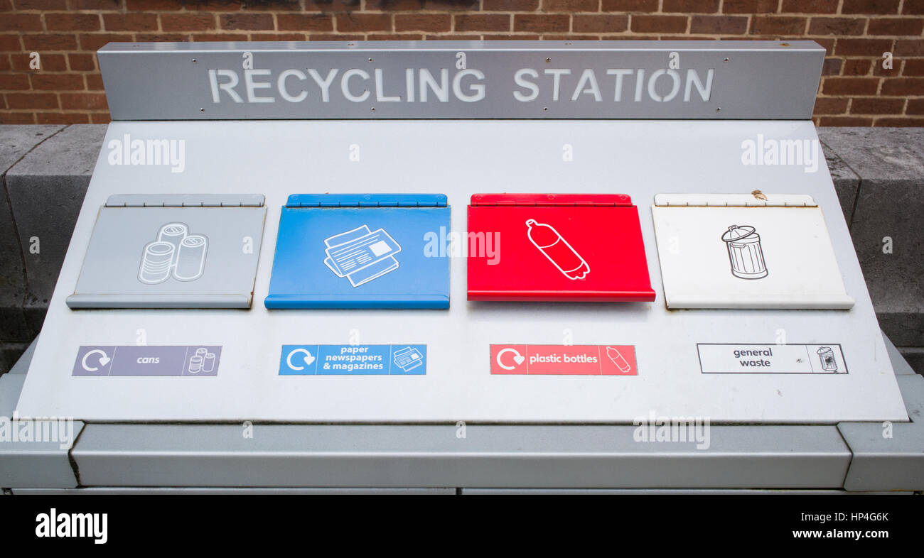 Station de recyclage, Manchester, UK Banque D'Images