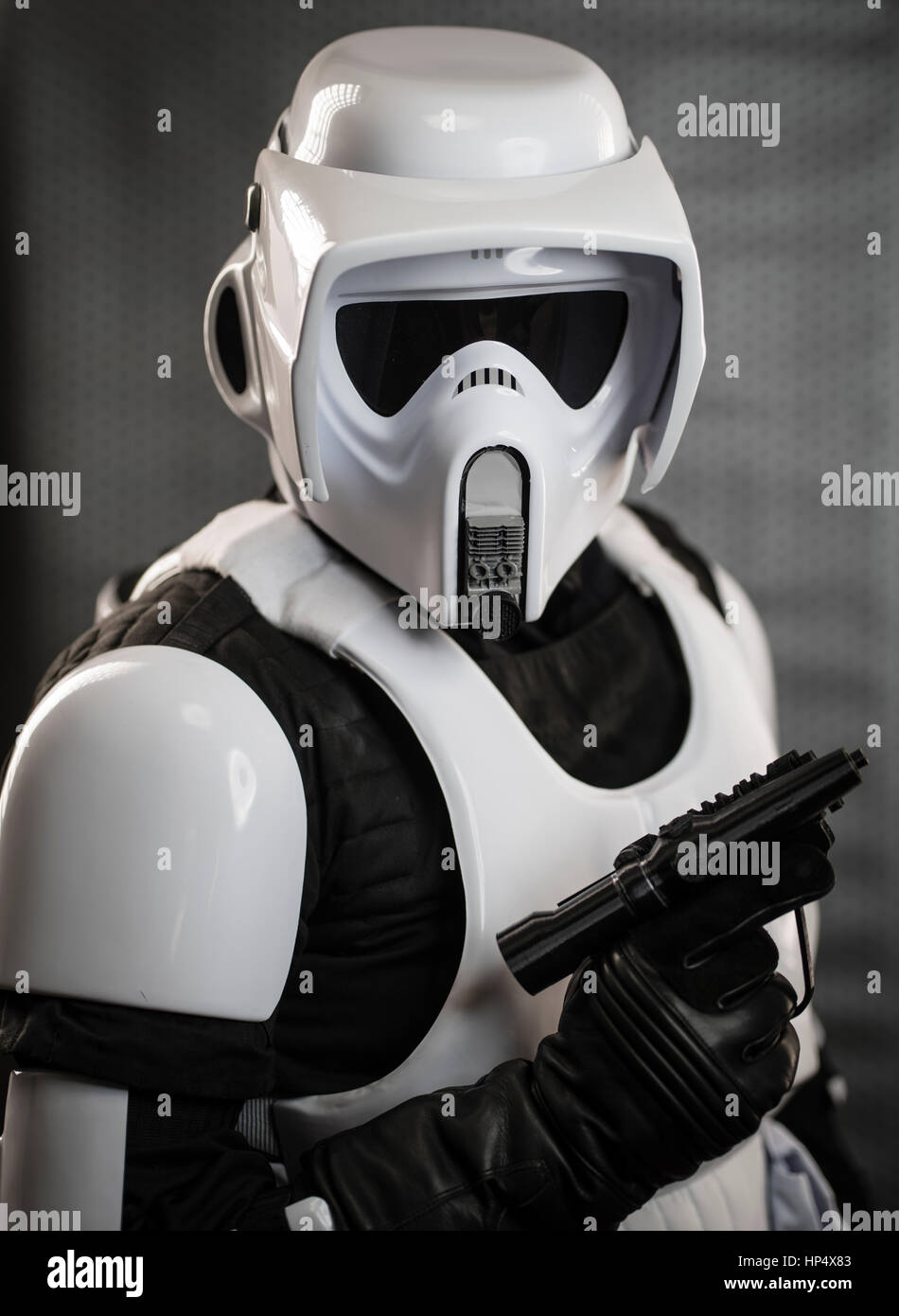Costume Scout Trooper de Star Wars Retour du Jedi film / Film Banque D'Images