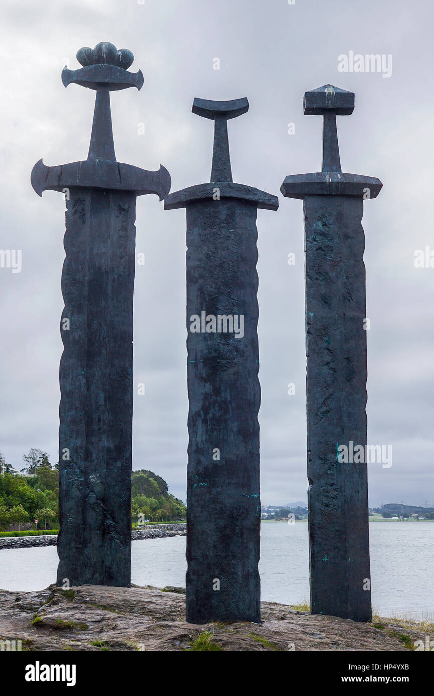 Sverd i fjell (sabres en rock), Stavanger Banque D'Images