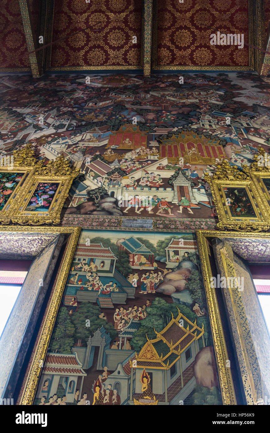 Temple bouddhiste du Bouddha inclinable (Wat Pho) à Bangkok, Thaïlande Banque D'Images