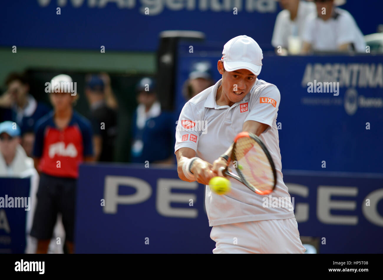 L'Argentine. 18 Février, 2017. Kei Nishikori (Japon), finaliste du tournoi de tennis de l'Argentine. Credit : Mariano Garcia/Alamy Live News Banque D'Images