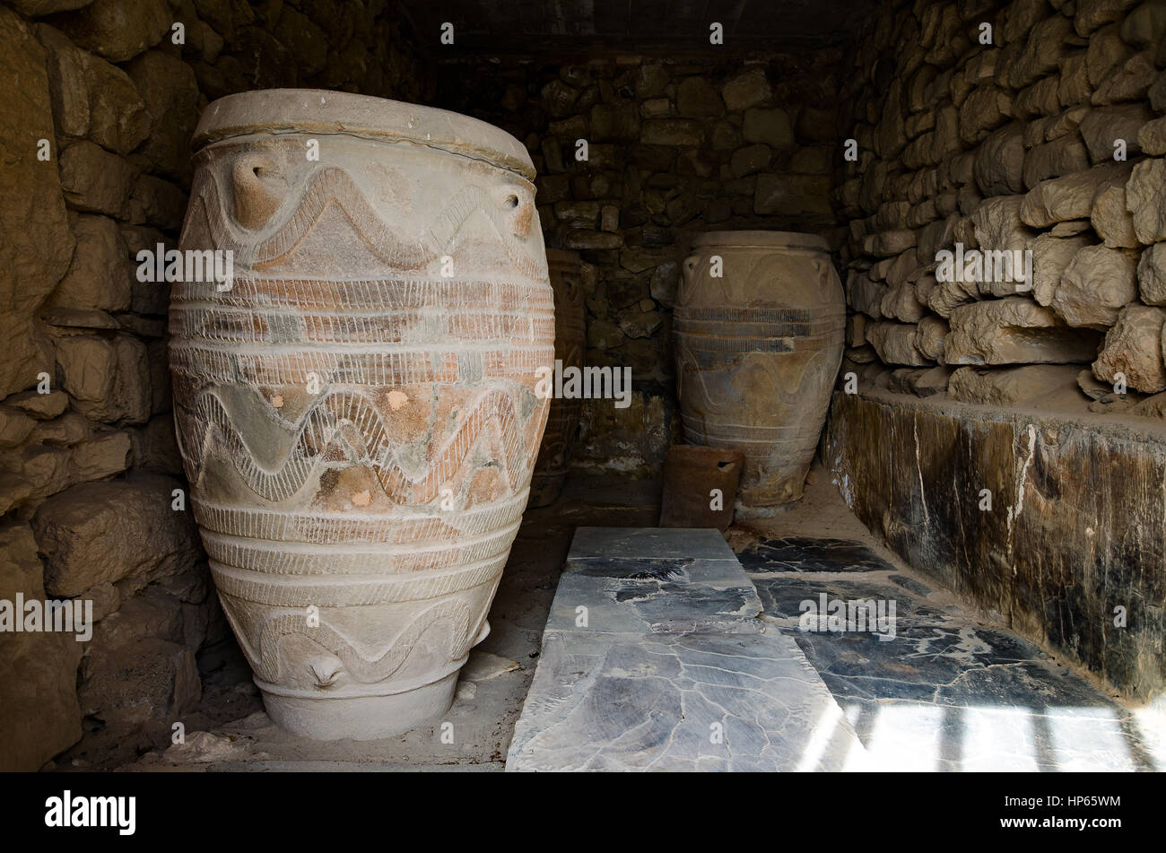 Les ruines antiques de la ville de Phaistos, en Crète. ici a été trouvé ...