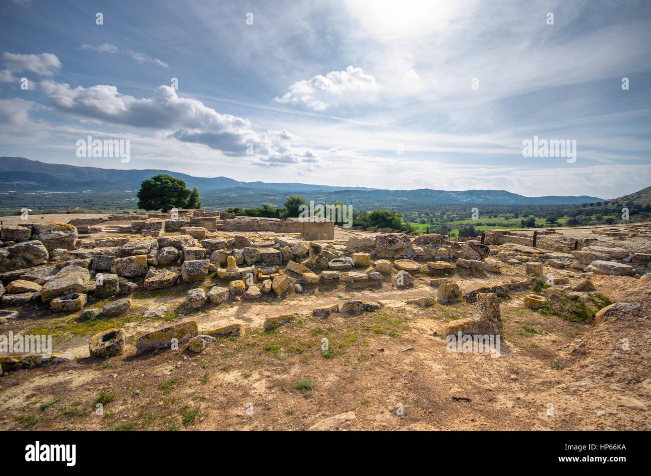 Les ruines antiques de la ville de Phaistos, en Crète. ici a été trouvé ...