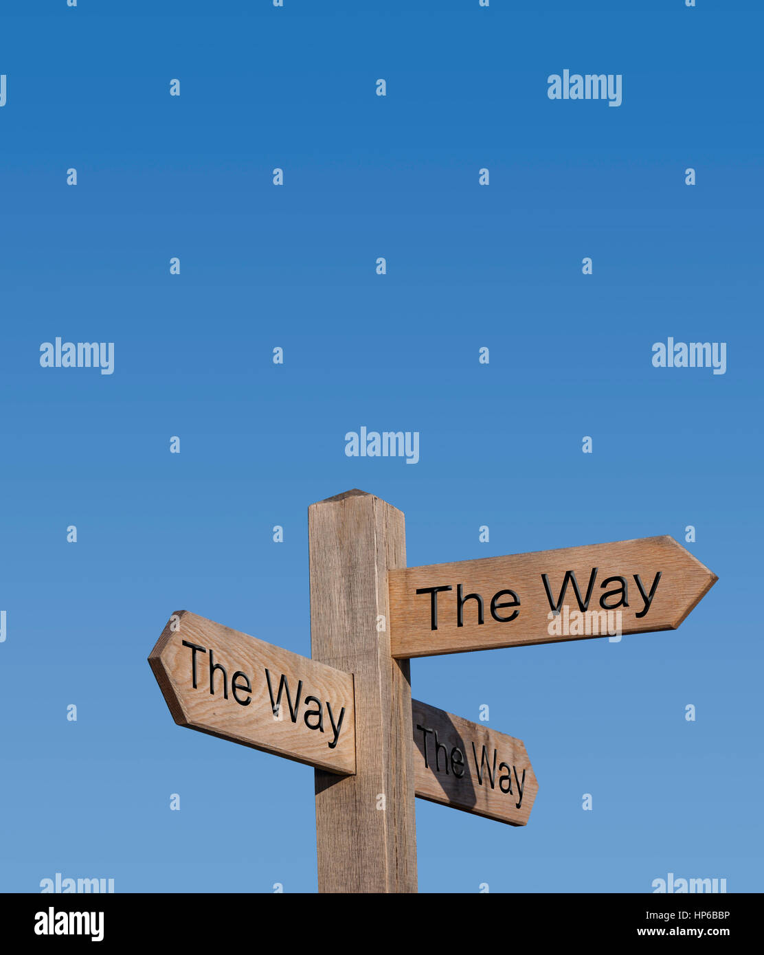 La manière d'aller. Poteau de signalisation, signe, post, chemin, route, concept, toujours de la bonne façon. Banque D'Images
