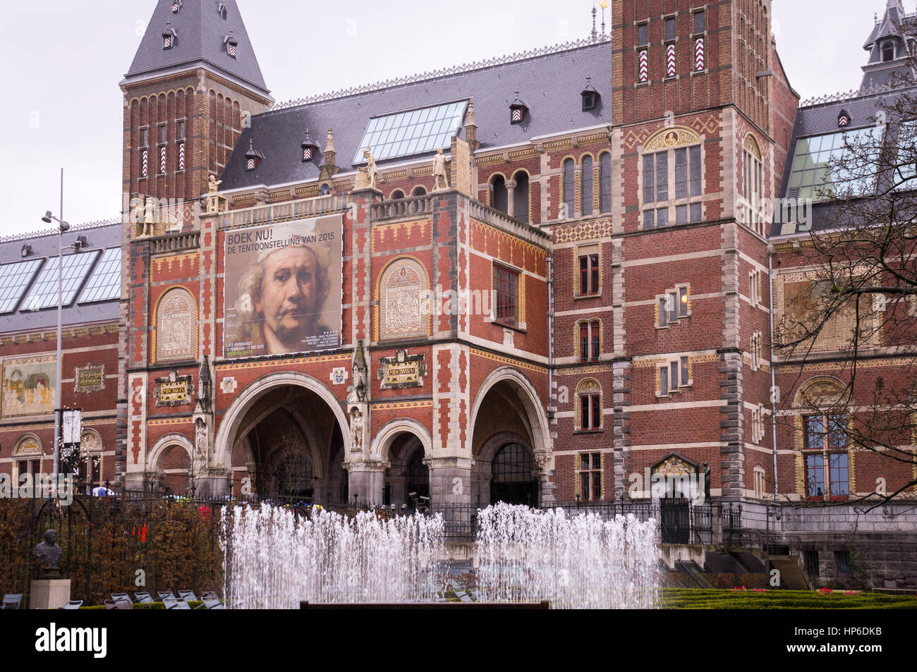 Vue sur le Rijksmuseum à Amsterdam Banque D'Images