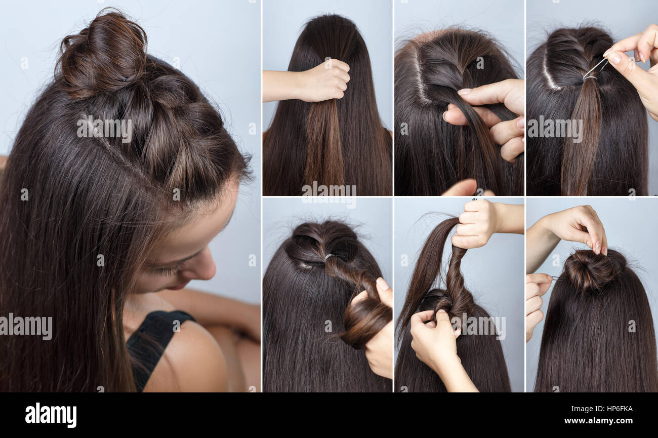 Coiffure Chignon Torsadé Moderne Et Dune Tresse Avec Les