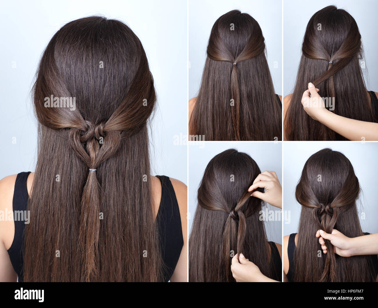 Modele De Coiffure Cheveux Long Coiffure torsadée simple coeur avec scrunchy tutoriel. Coiffure pour cheveux  longs pour la Saint-Valentin. La coiffure. Tutoriel. Modèle de cheveux  Photo Stock - Alamy