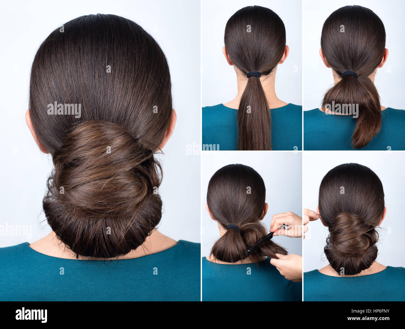 Tutoriel coiffure chignon torsadé élégant. Coiffure chignon facile  tutoriel. Tutoriel coiffure pour cheveux longs. Coiffure chignon. Tutoriel.  Modèle de cheveux Photo Stock - Alamy