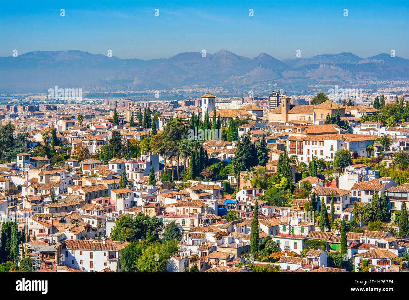 Granada, Espagne - Albaicin quartier médiéval maure, architecture arabe traditionnelle de l'Andalousie. Banque D'Images