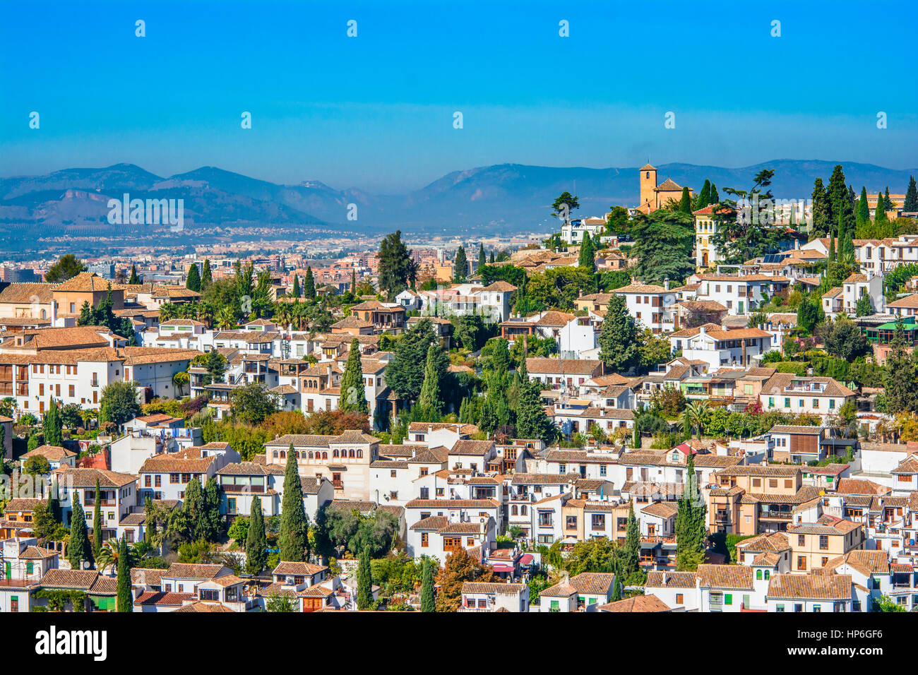 Granada, Espagne - Albaicin quartier médiéval maure, architecture arabe traditionnelle de l'Andalousie. Banque D'Images