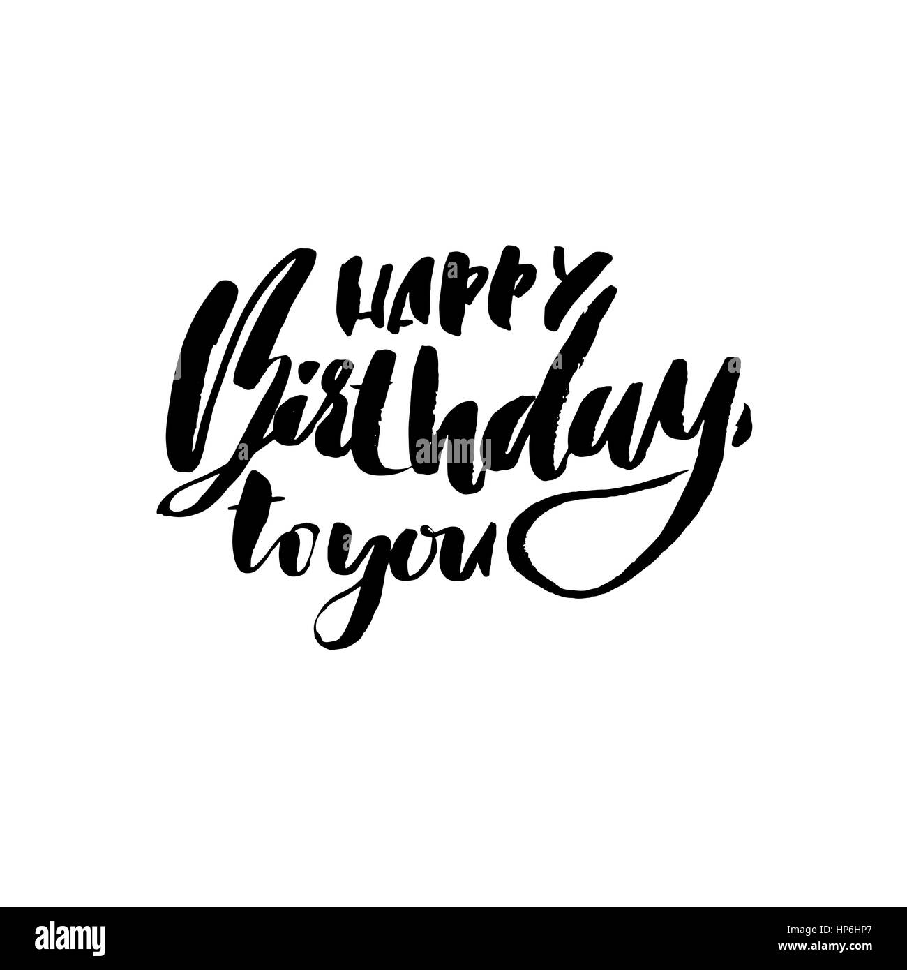 Joyeux anniversaire lettrage pour invitation et carte de souhaits, estampes et affiches. L'inscription à la main, design calligraphique. Vector illustration. Illustration de Vecteur
