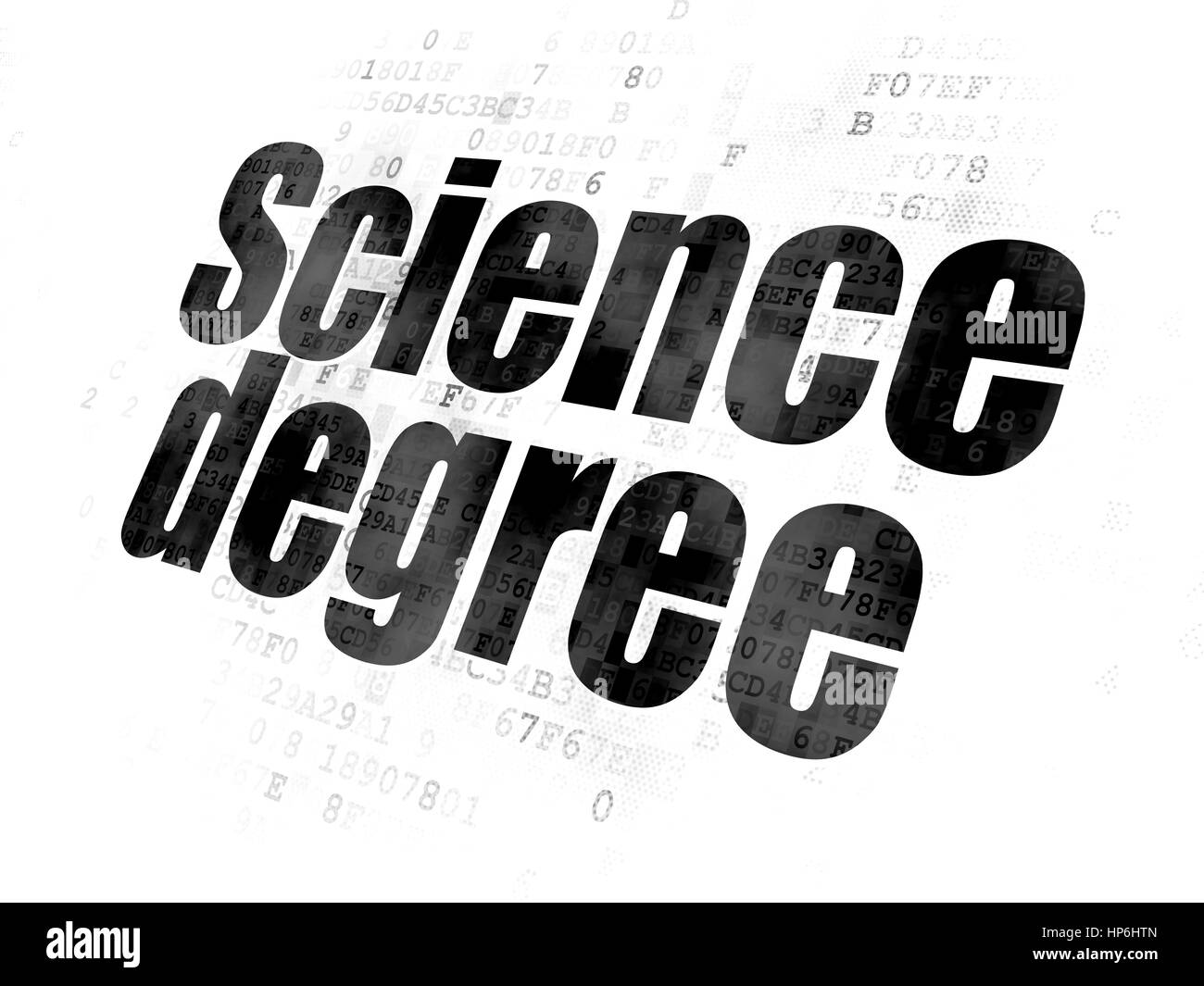 Science concept Pixelated : Sciences du texte noir sur fond numérique Banque D'Images