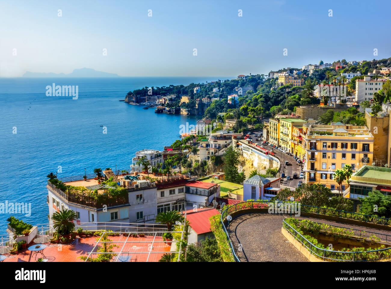 Vue sur la côte de Naples, Positano, Amalfi, Ravello, Maiori Banque D'Images