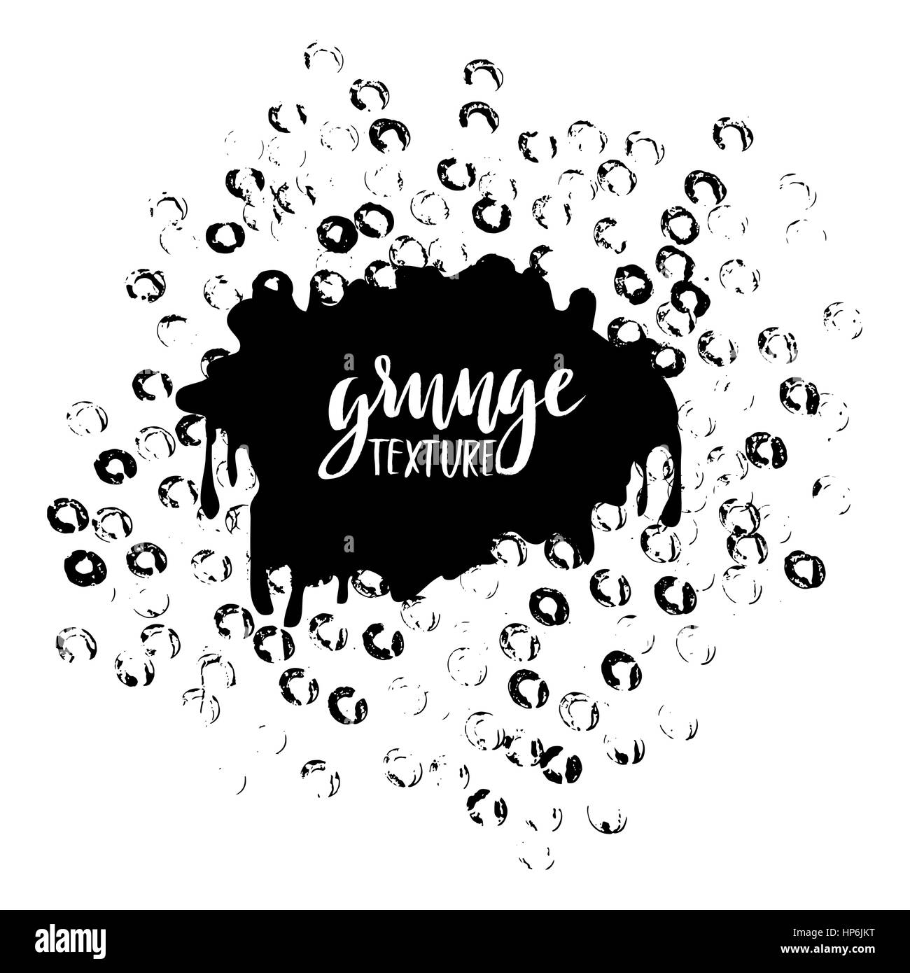 Points ronde stamp Châssis à vide de l'espace pour votre texte. Forme du cercle. Texture Grunge Illustration de Vecteur