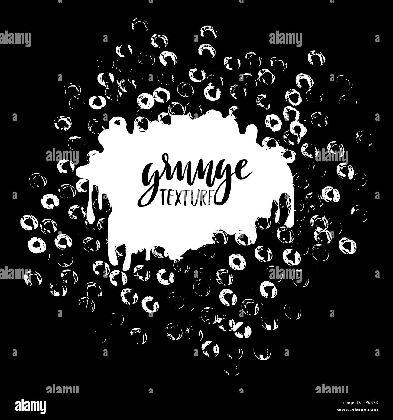 Points ronde stamp Châssis à vide de l'espace pour votre texte. Forme du cercle. Texture Grunge Illustration de Vecteur