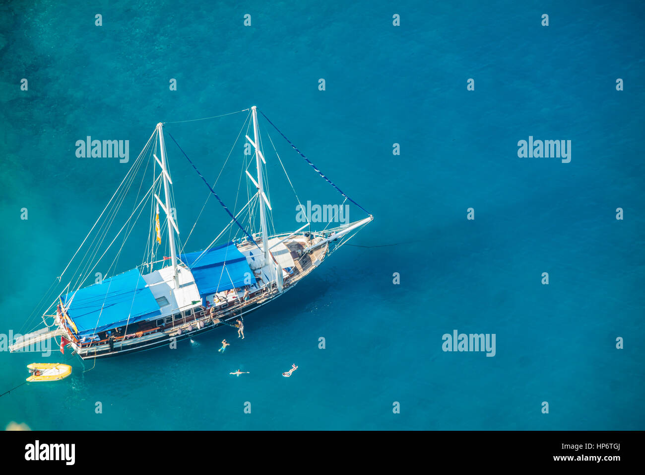 Mavi Tur Teknesi woodeen - bateau de croisière Banque D'Images