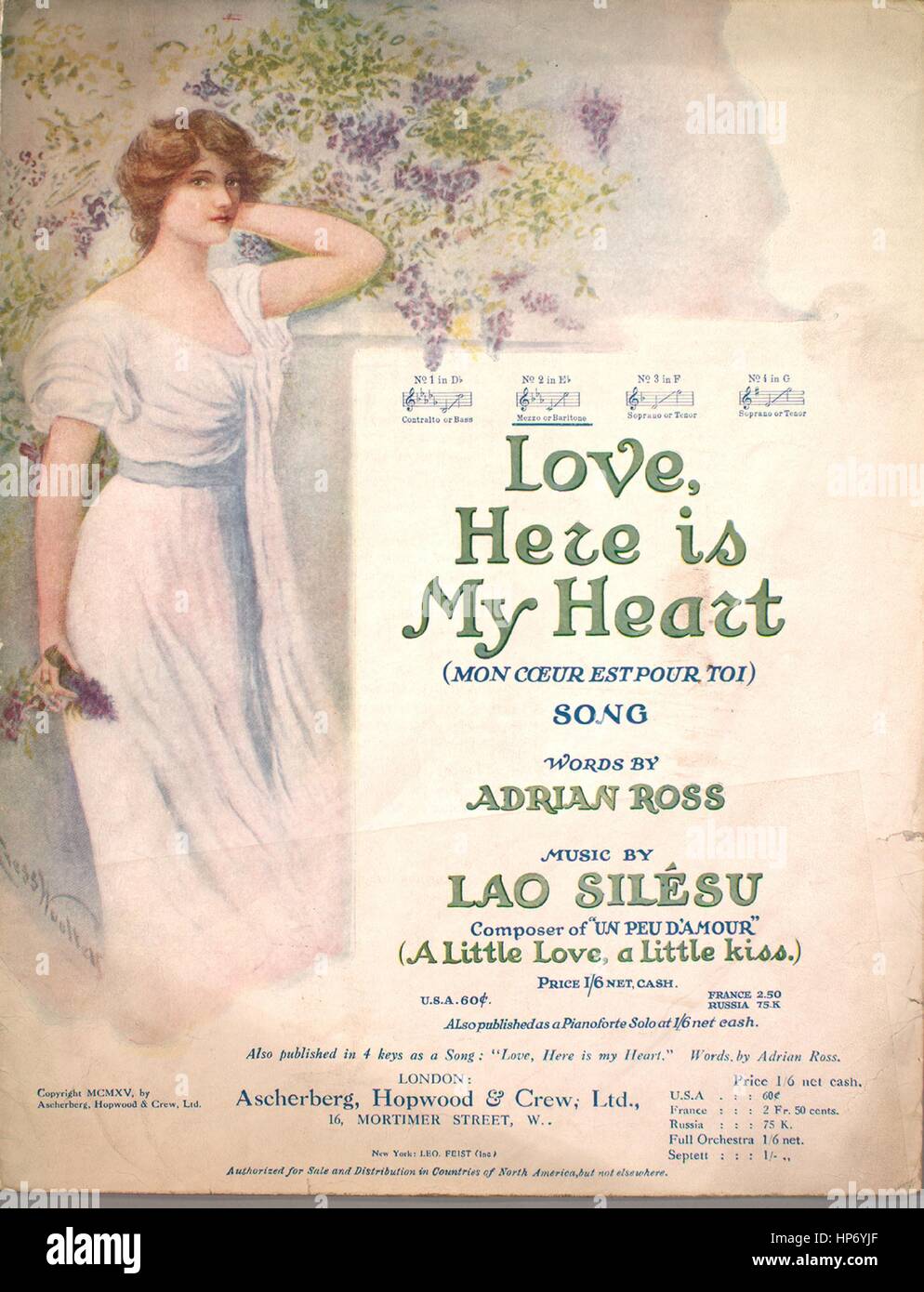 Sheet Music Image De Couverture De La Chanson L Amour Voici Mon Coeur Mon Coeur Est Pour Toi Song Avec L Auteur Original Lecture Notes Mots Par Adrian Ross Music By Lao Silesu Royaume Uni Sheet Music Image De Couverture De La Chanson L Amour Voici Mon Coeur Mon Coeur Est Pour Toi Song Avec L Auteur Original Lecture Notes Mots Par Adrian Ross Music By Lao Silesu Royaume Uni
