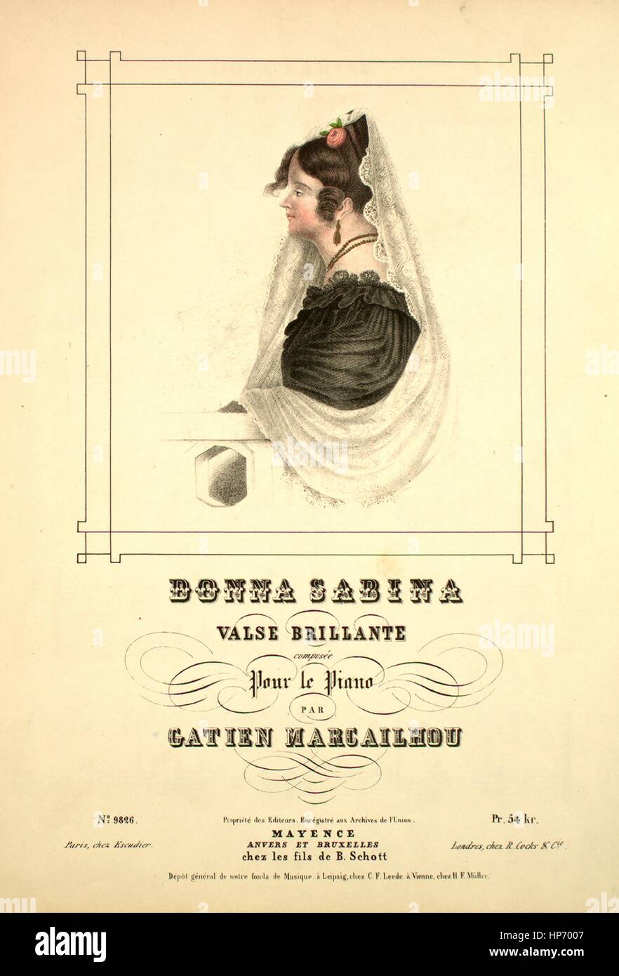 Naissance Du Musicien Gatien Marcailhou D aymeric Valse brillante Banque de photographies et d'images à haute résolution - Alamy