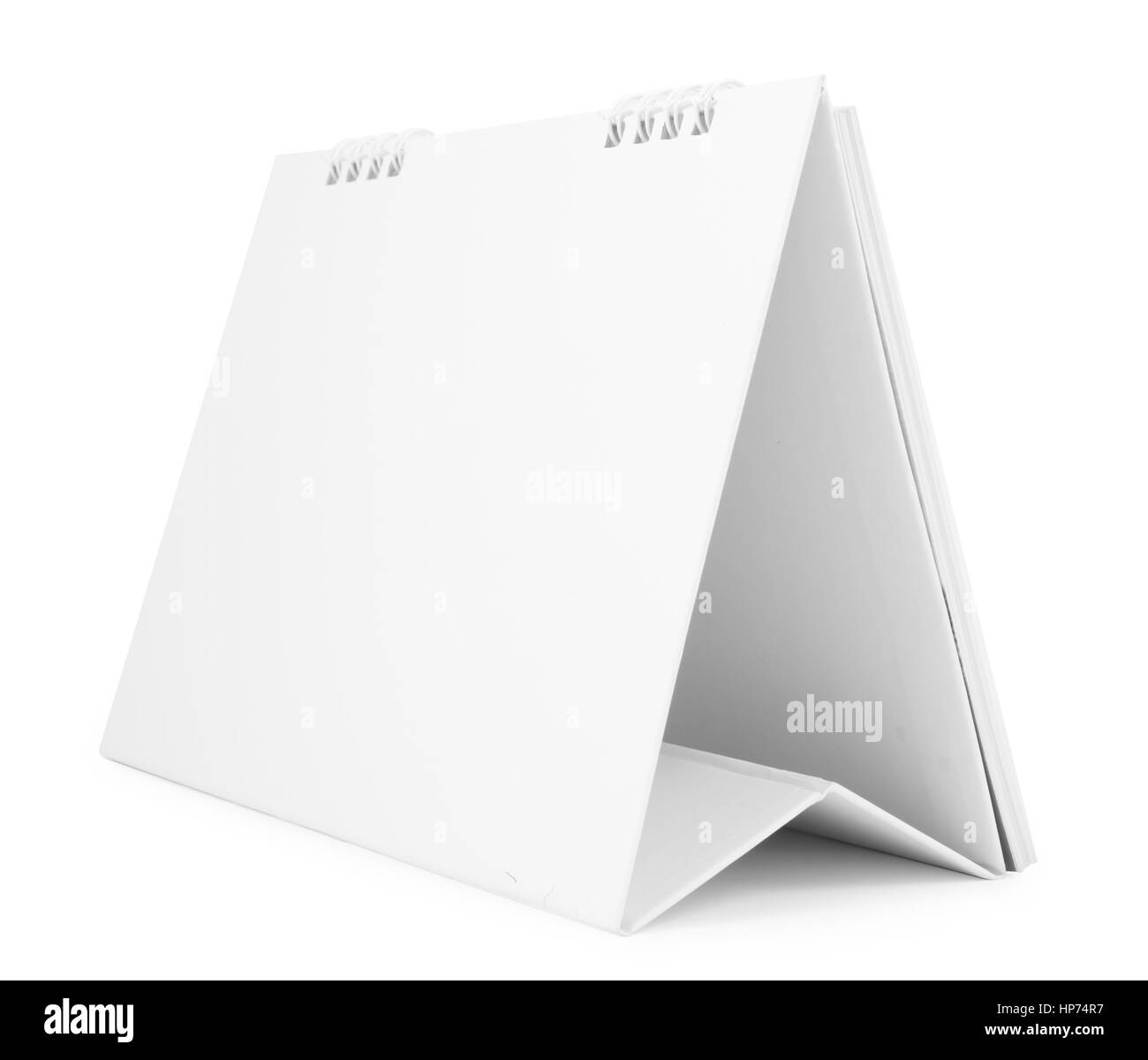 Le papier blanc bureau calendrier avec des ombres douces, isolé sur blanc, inclut un excellent chemin de détourage Banque D'Images