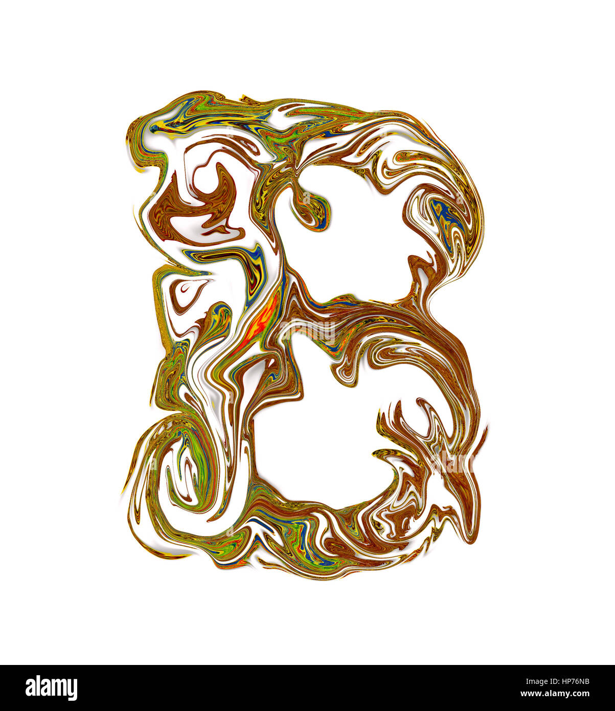 Luxueusement illustré vieille capitale lettre B. Banque D'Images