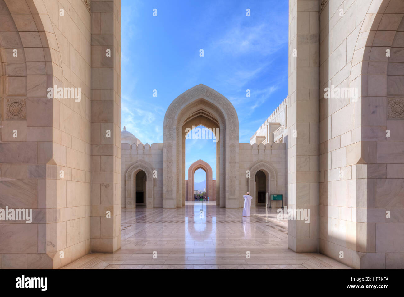 Grande Mosquée Sultan Qaboos, Muscat, Oman, au Moyen-Orient, en Asie Banque D'Images