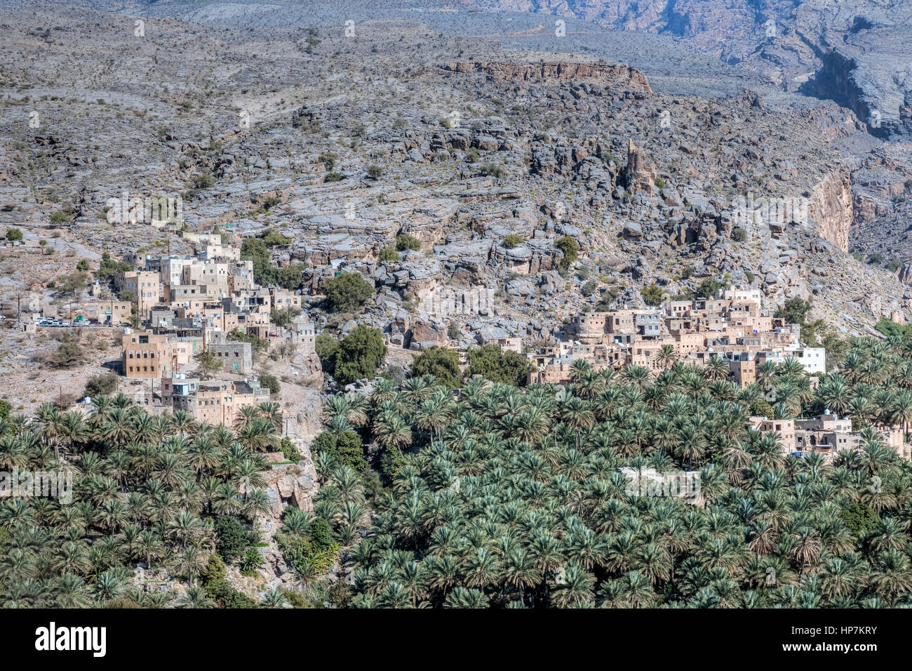 Village de montagne, In Misfat Al Abriyeen, Oman, au Moyen-Orient, en Asie Banque D'Images