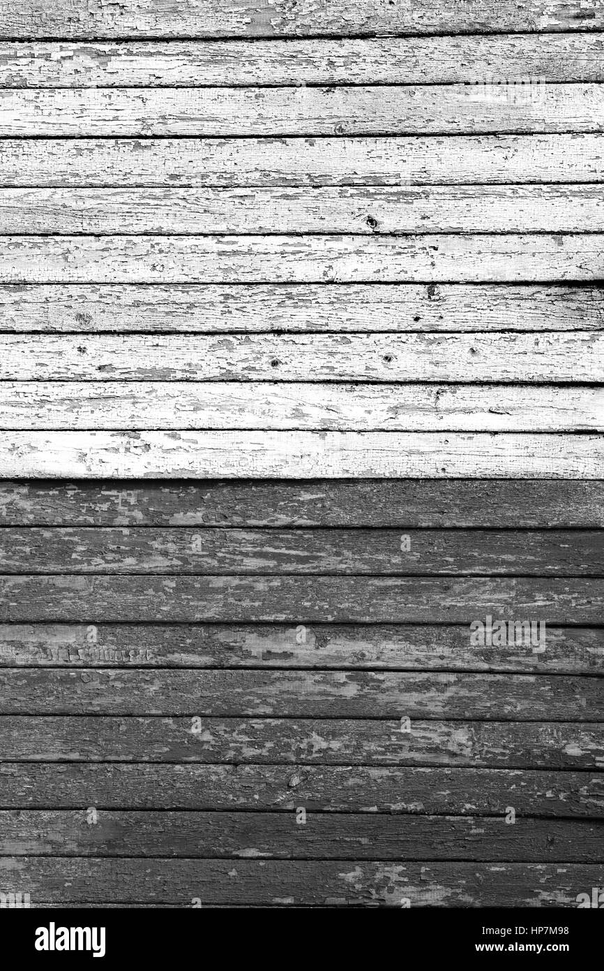 Clôture à coquille noir et blanc,planches horizontales, la texture de l'arbre, clôture, tableau, l'arrière-plan, de fonds pour les concepteurs handmade Banque D'Images