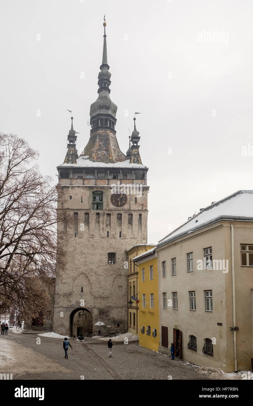 La ville médiévale de Sighisoara, Roumanie,un site du patrimoine de l'UNESCO, connu pour être connecté à 'Vlad Dracula l'empaleur", le fils de Draculea. Banque D'Images