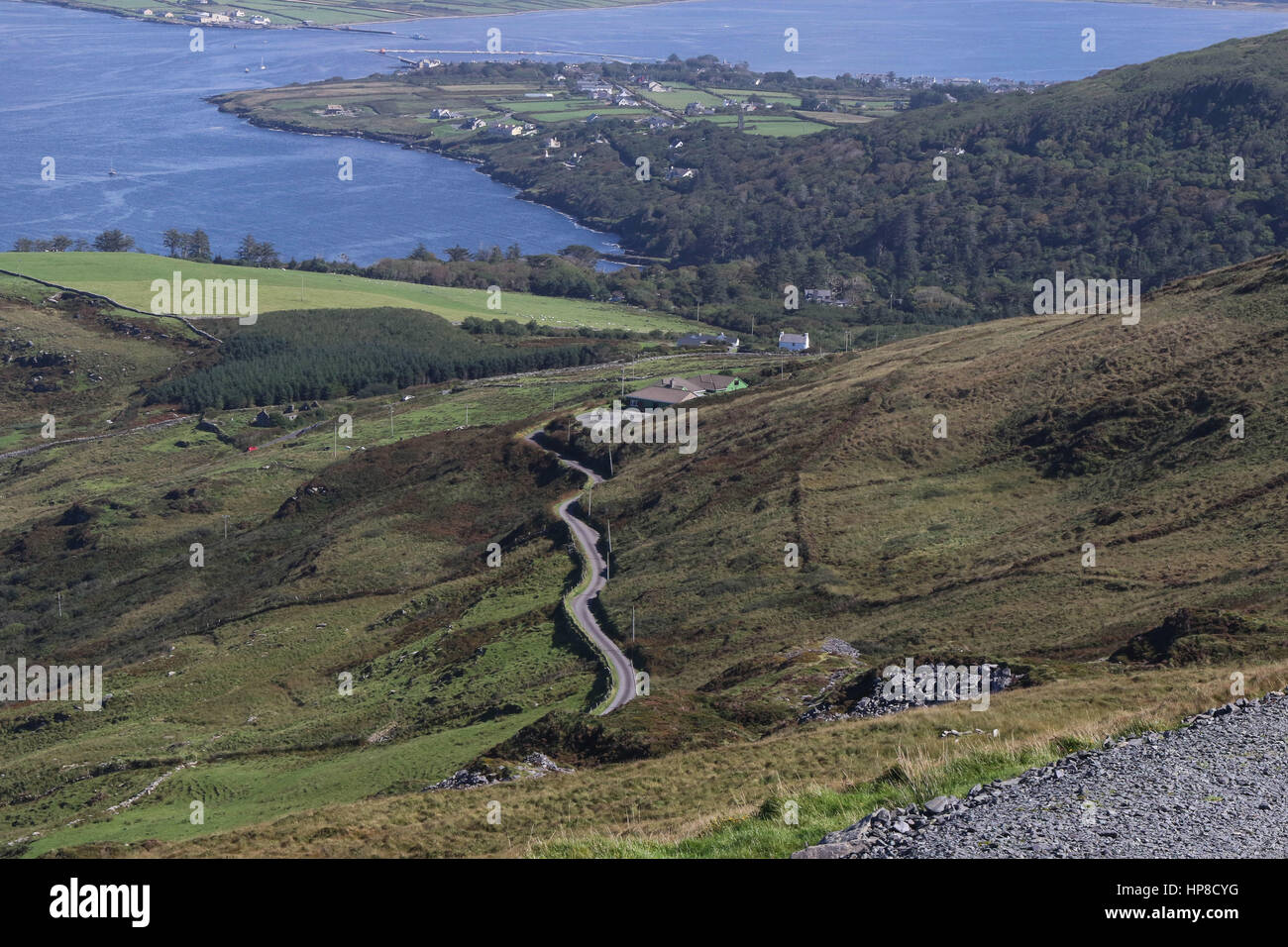 La vue depuis la montagne Geokaun Valentia Island à l'ensemble de Sewen ...