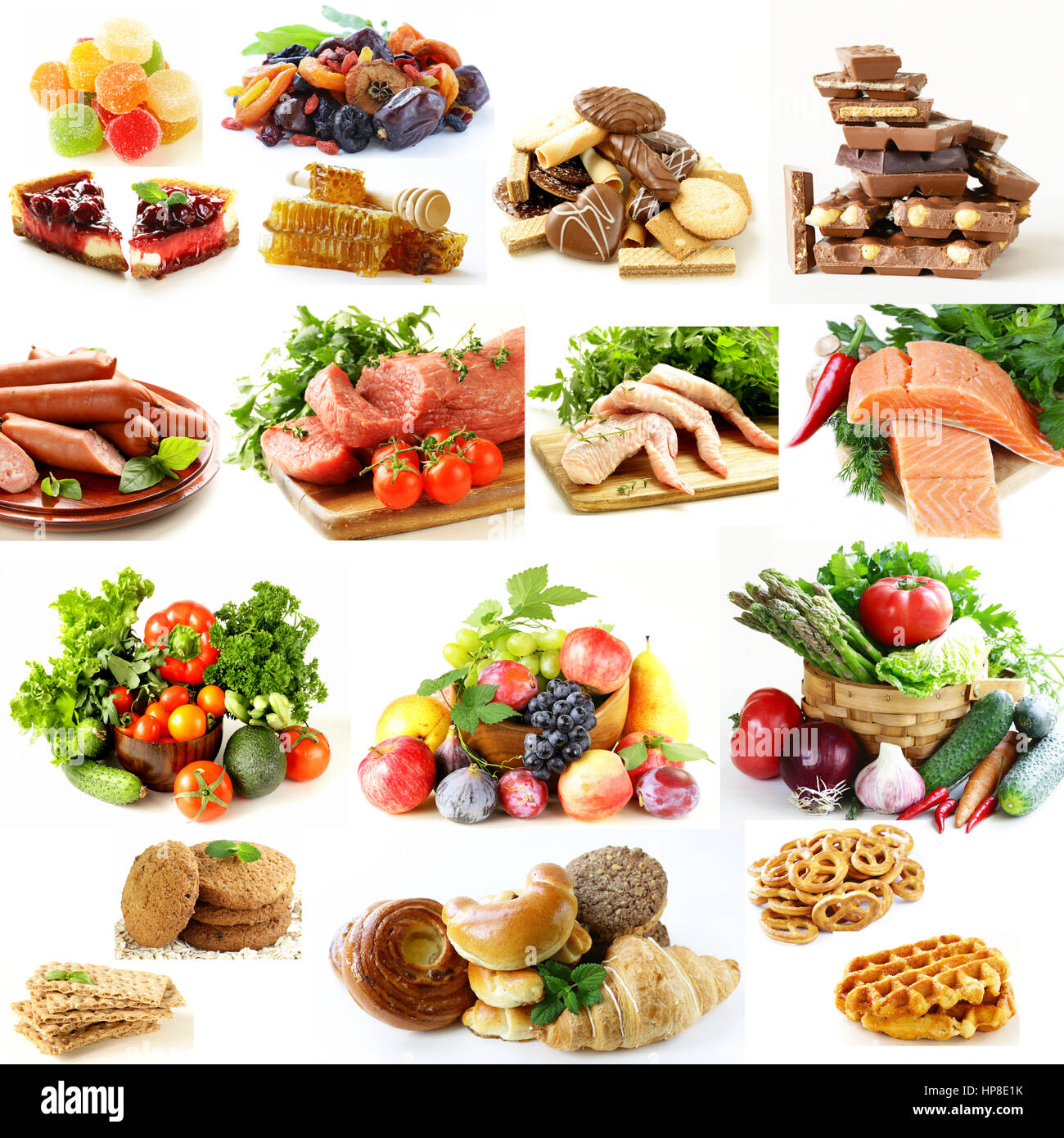 Le collage, l'ensemble pyramide alimentaire, alimentation saine régime Banque D'Images